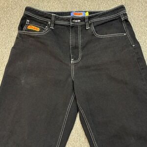 Empyre Baggy Jeans Mens 34 Black Skate Streetwear Y2K